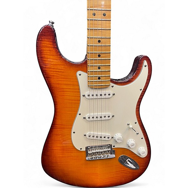 Used Fender Select Stratocaster Dark Cherry Burst Solid Body Electric Guitar