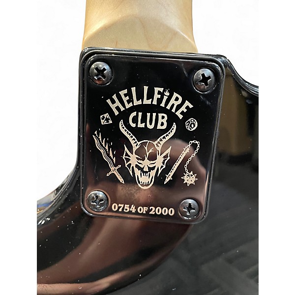 Used B.C. Rich Stranger Things “Eddie's” Inspired NJ Warlock Black Solid Body Electric Guitar