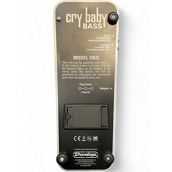 Used Dunlop 105Q Cry Baby Bass Wah Bass Effect Pedal