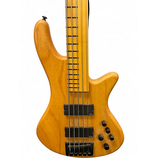 Used Schecter Guitar Research Stiletto-5 Session Natural Electric Bass Guitar