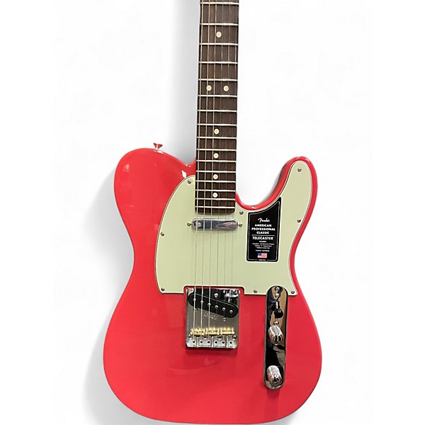 Used Fender American Professional Telecaster Fiesta Red Solid Body Electric Guitar