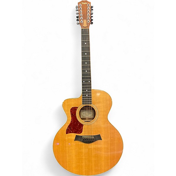 Used 2003 Taylor 455CE Left Handed Natural 12 String Acoustic Electric Guitar