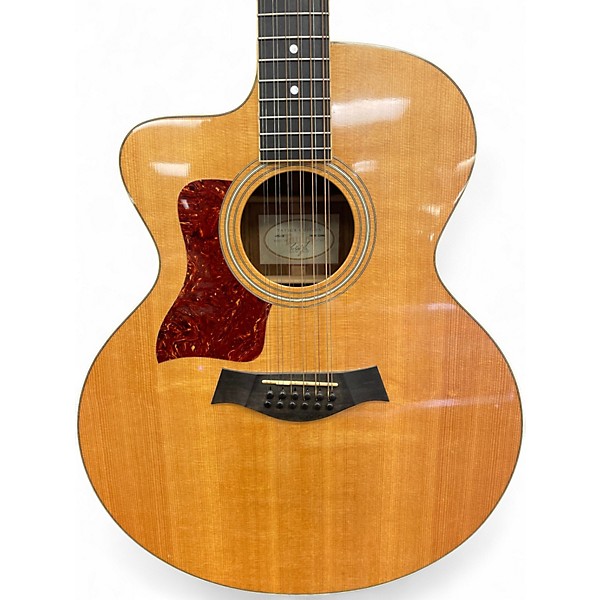 Used 2003 Taylor 455CE Left Handed Natural 12 String Acoustic Electric Guitar