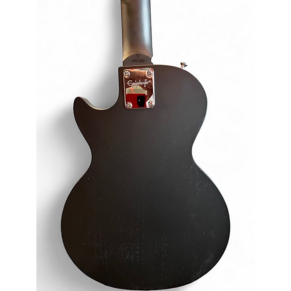 Used 2017 Epiphone LES PAUL MELODY MAKER E1 Satin Black Solid Body Electric Guitar