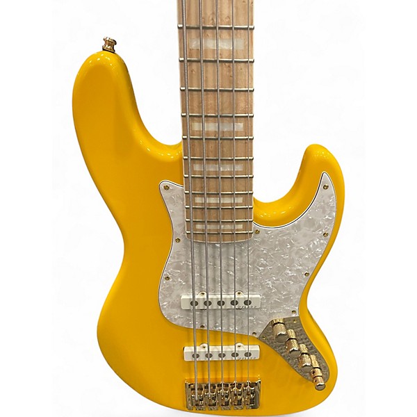 Used Bass Mods NATE PHILIPS SIGNATURE BASS Graffiti Yellow Electric Bass Guitar