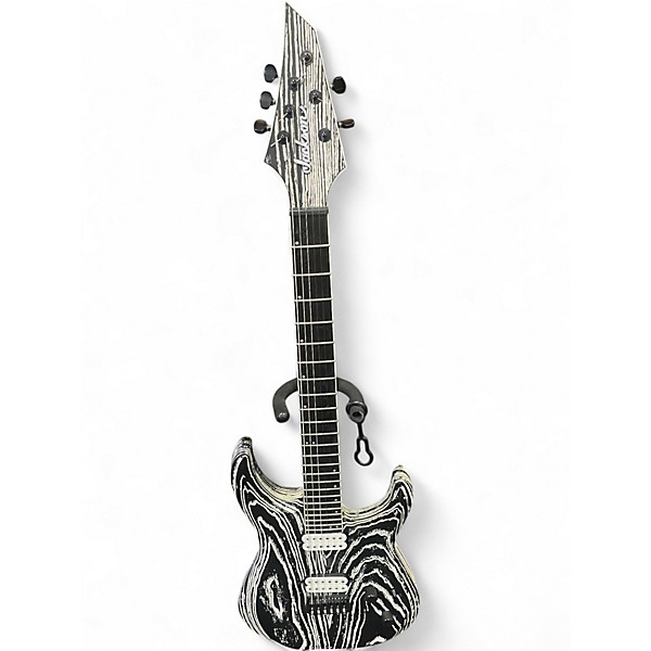 Used Jackson Dinky Modern Ash HT6 Black and White Solid Body Electric Guitar