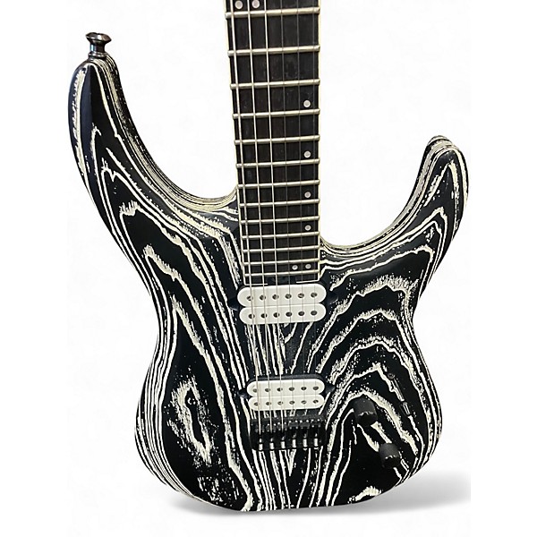 Used Jackson Dinky Modern Ash HT6 Black and White Solid Body Electric Guitar