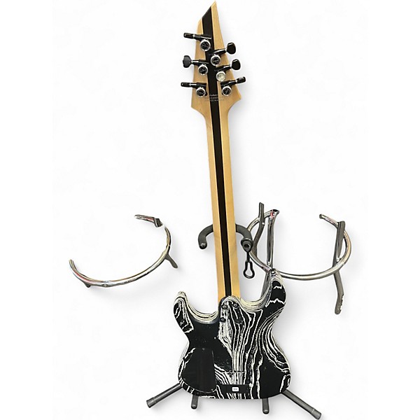 Used Jackson Dinky Modern Ash HT6 Black and White Solid Body Electric Guitar