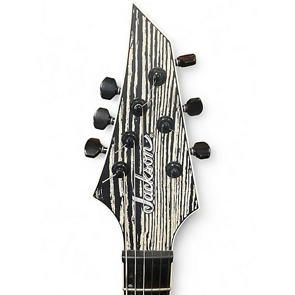 Used Jackson Dinky Modern Ash HT6 Black and White Solid Body Electric Guitar