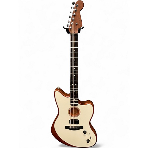 Used Fender American Acoustasonic Jazzmaster Arctic White Acoustic Electric Guitar