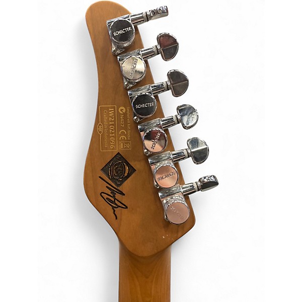 Used Schecter Guitar Research DIAMOND SERIES NICK JOHNSON Olympic White Solid Body Electric Guitar