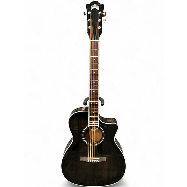 Used Guild OM260CE DELUXE Trans Black Acoustic Guitar
