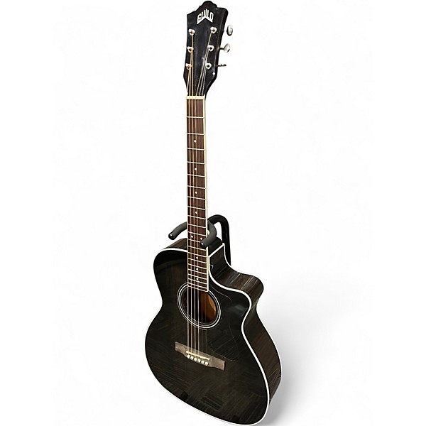 Used Guild OM260CE DELUXE Trans Black Acoustic Guitar