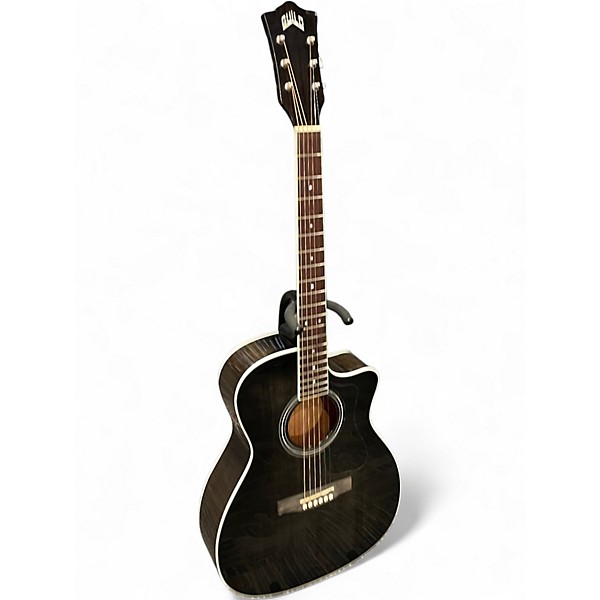 Used Guild OM260CE DELUXE Trans Black Acoustic Guitar