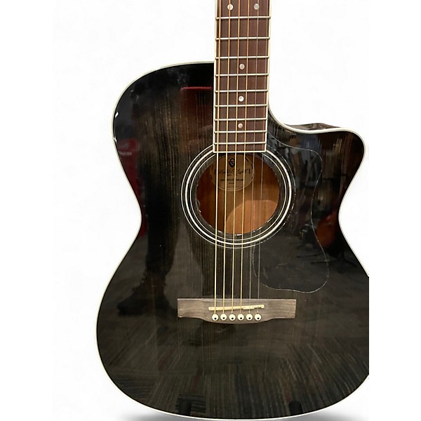 Used Guild OM260CE DELUXE Trans Black Acoustic Guitar