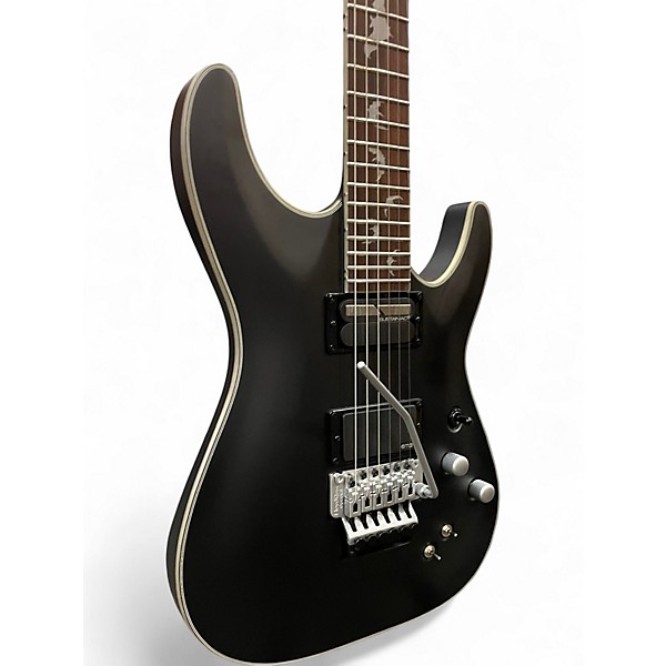 Used Schecter Guitar Research Damien Platinum With Floyd Rose and Sustainiac Satin Black Solid Body Electric Guitar