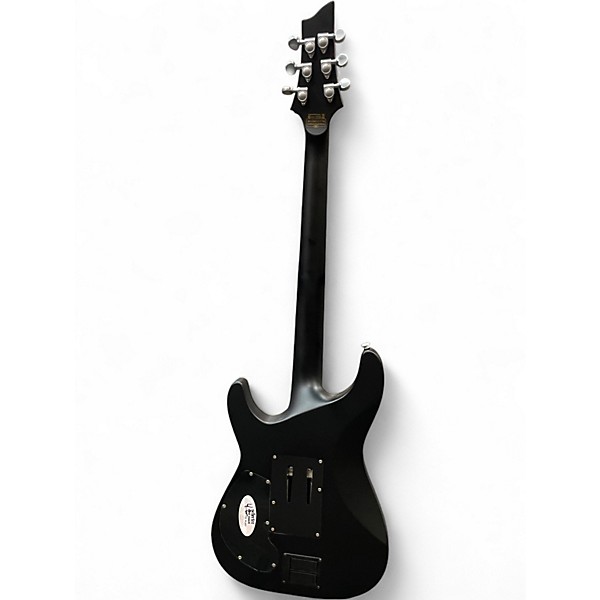 Used Schecter Guitar Research Damien Platinum With Floyd Rose and Sustainiac Satin Black Solid Body Electric Guitar