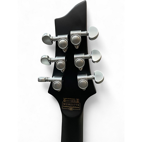 Used Schecter Guitar Research Damien Platinum With Floyd Rose and Sustainiac Satin Black Solid Body Electric Guitar