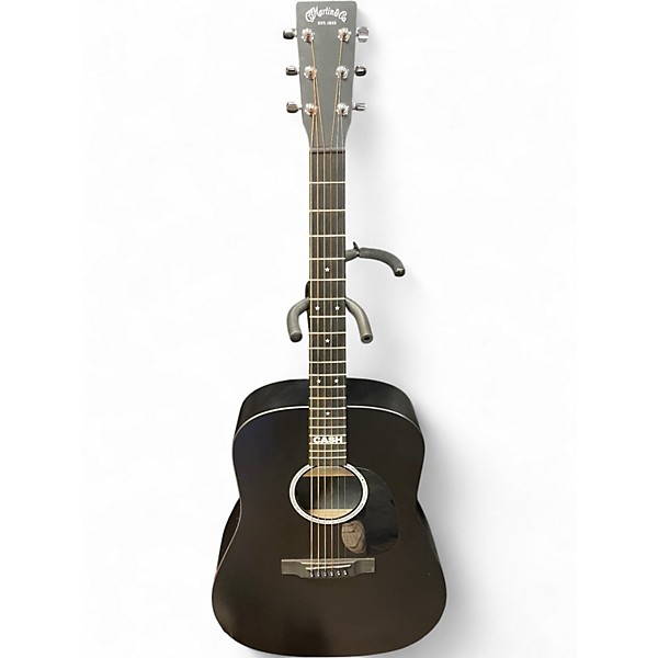 Used Martin DX Johnny Cash Black Acoustic Electric Guitar