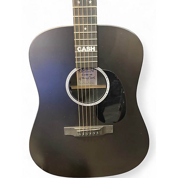 Used Martin DX Johnny Cash Black Acoustic Electric Guitar