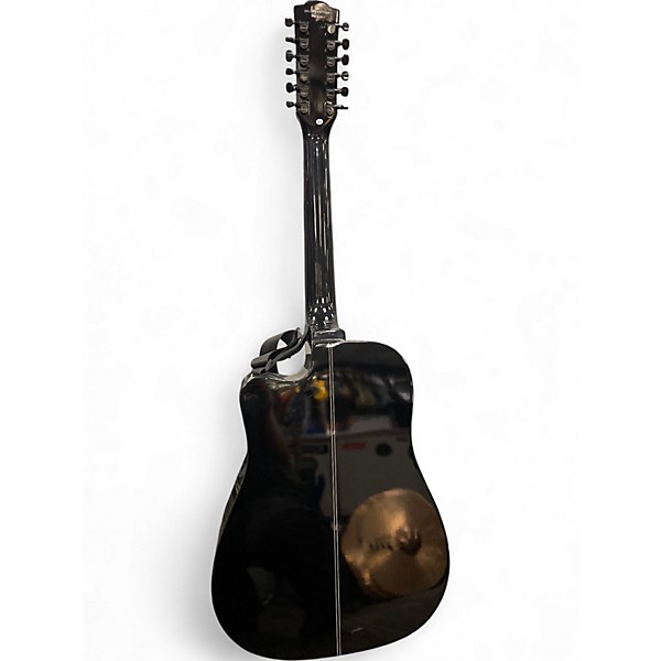 Used Fesley FDET280C Black 12 String Acoustic Electric Guitar