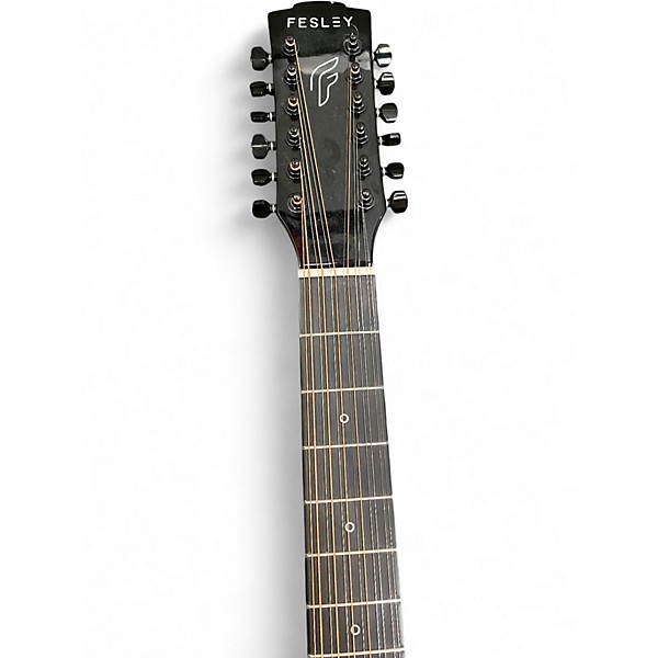 Used Fesley FDET280C Black 12 String Acoustic Electric Guitar