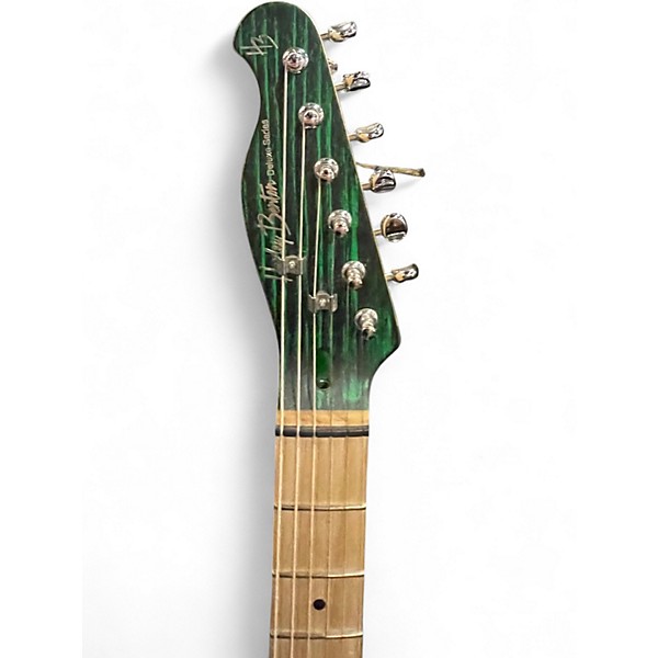 Used Harley Benton TE-90FLT GREEN BLAST Solid Body Electric Guitar