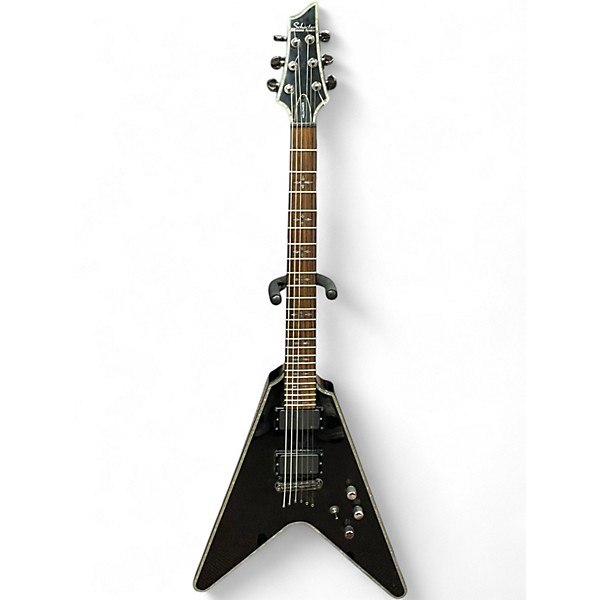 Used Schecter Guitar Research DIAMOND SERIES HELLRAISER V-1 Black Solid Body Electric Guitar