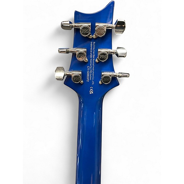 Used PRS SE Custom 24 Semi Hollow Piezo Trans Blue Burst Hollow Body Electric Guitar