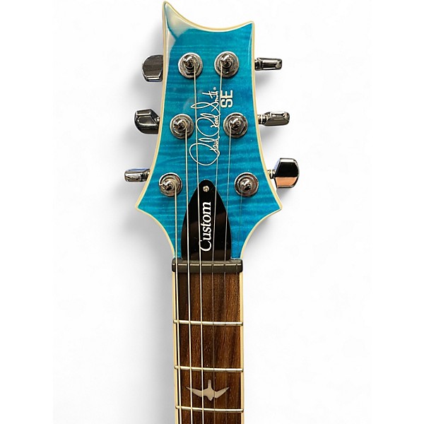 Used PRS SE Custom 24 Semi Hollow Piezo Trans Blue Burst Hollow Body Electric Guitar