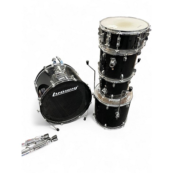 Used Ludwig 5 Piece Accent CS Black Drum Kit