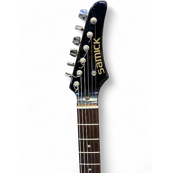 Vintage 1993 Samick Stratocaster Black Solid Body Electric Guitar