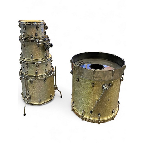 Used Orange County Drum & Percussion 5 Piece Travis Barker Signature Silver Sparkle Drum Kit