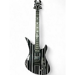 Used Schecter Guitar Research Synyster Gates Signature Custom S Black with Silver Pinstripes Solid Body Electric Guitar