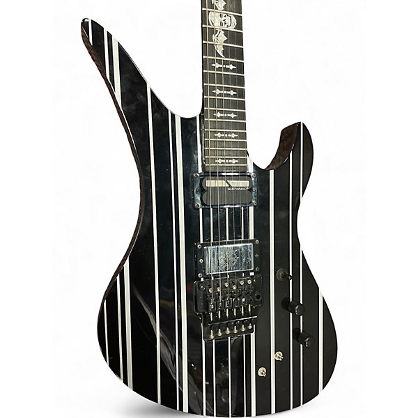 Used Schecter Guitar Research Synyster Gates Signature Custom S Black with Silver Pinstripes Solid Body Electric Guitar