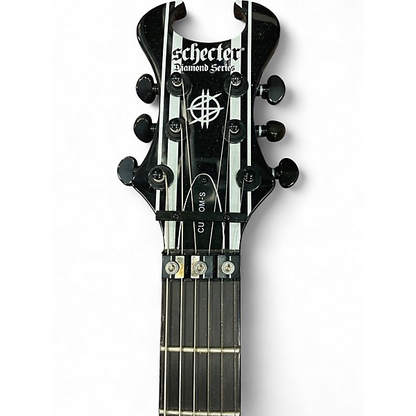 Used Schecter Guitar Research Synyster Gates Signature Custom S Black with Silver Pinstripes Solid Body Electric Guitar