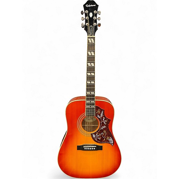 Used 2012 Epiphone HUMMINGBIRD PRO CHERRY SUNBURST Acoustic Electric Guitar