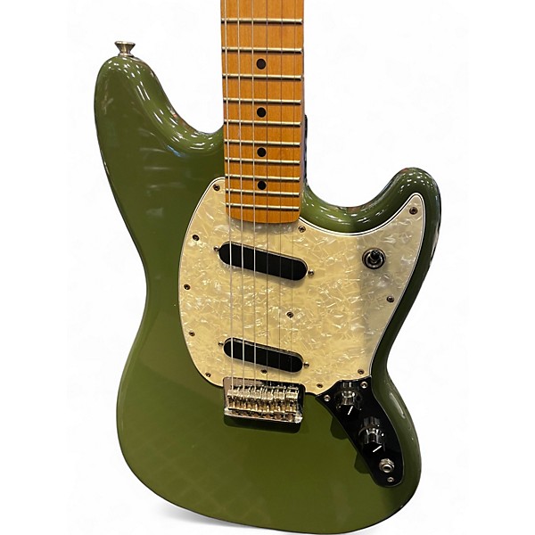 Used 2016 Fender MUSTANG OLIVE Solid Body Electric Guitar