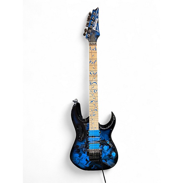 Used Ibanez JEM77P BLUE FLOWER Solid Body Electric Guitar