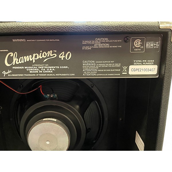 Used Fender Champion 40 Guitar Combo Amp