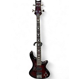 Used Schecter Guitar Research Stiletto Extreme 4 String Maroon Electric Bass Guitar