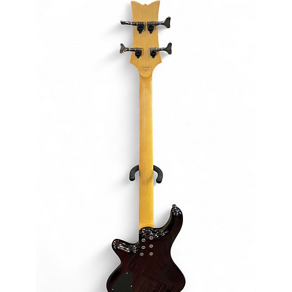 Used Schecter Guitar Research Stiletto Extreme 4 String Maroon Electric Bass Guitar
