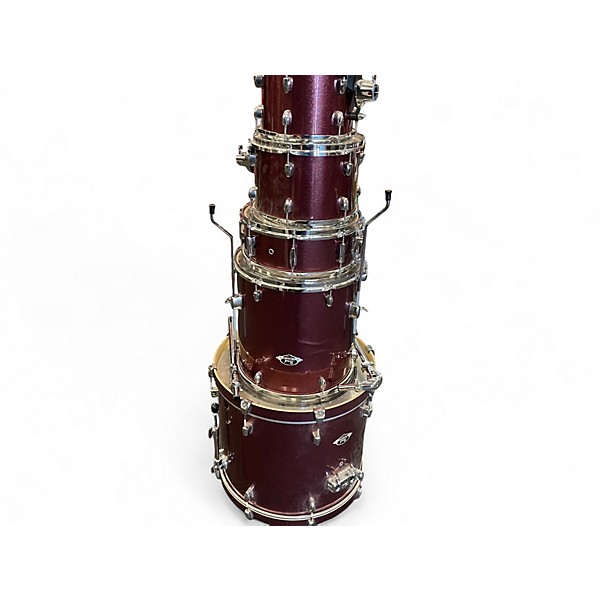 Used Pearl 5 Piece Export sparkle wine Drum Kit