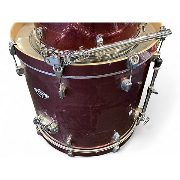 Used Pearl 5 Piece Export sparkle wine Drum Kit