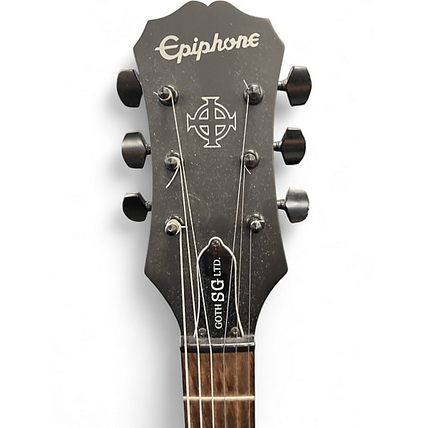 Used Epiphone Goth SG LTD. Satin Black Solid Body Electric Guitar