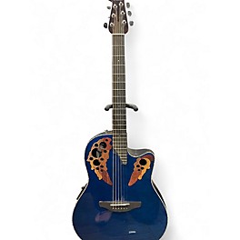 Used Ovation ce44p Blue Acoustic Guitar
