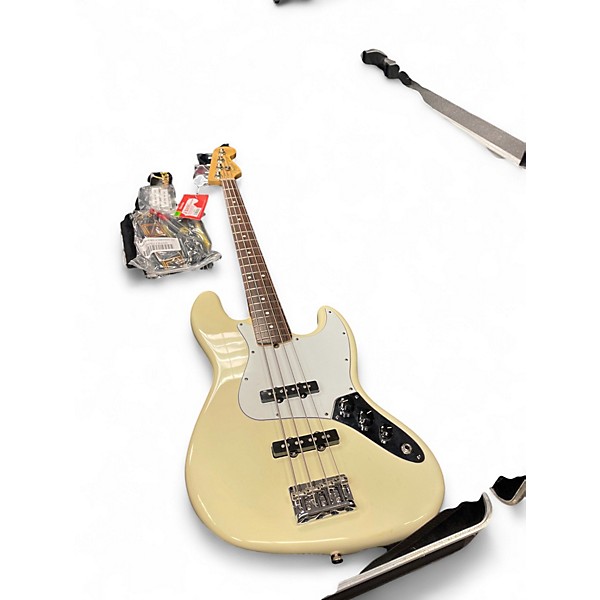 Used Fender American Standard Jazz Bass Olympic White Electric Bass Guitar