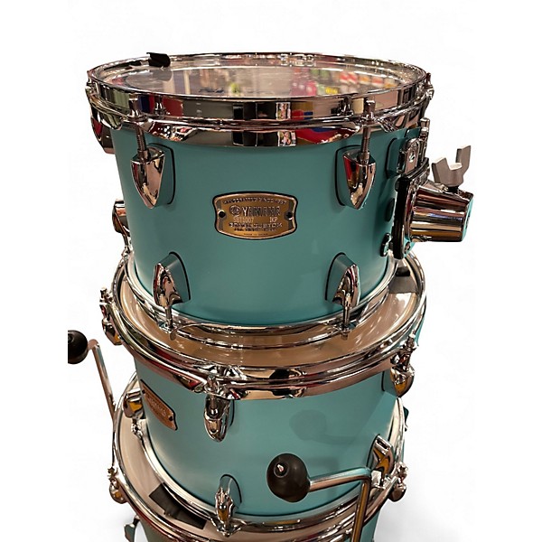 Used Yamaha 5 Piece Stage Custom Surf Matte Green & Natural Drum Kit