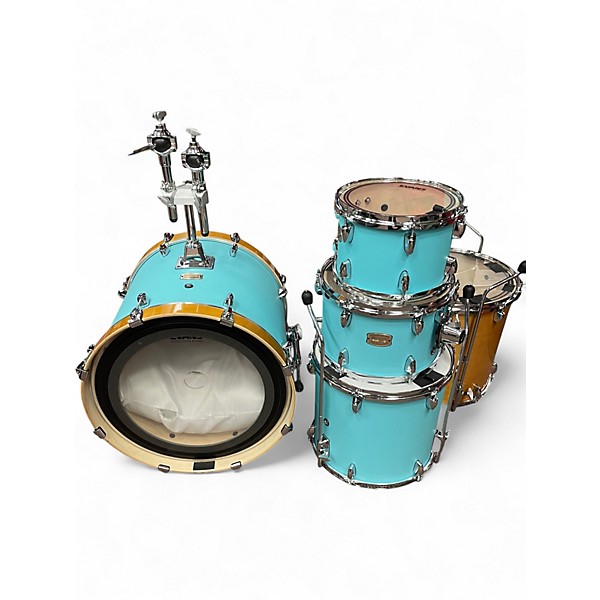 Used Yamaha 5 Piece Stage Custom Surf Matte Green & Natural Drum Kit