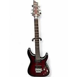 Used Schecter Guitar Research C1 Floyd Rose Platinum Crimson Red Burst Solid Body Electric Guitar
